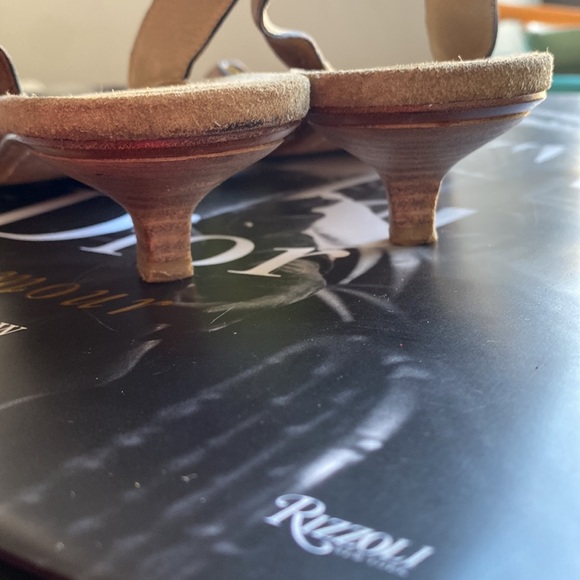 Prada Milano Strappy  Heel Slides | Color: cognac brown leather | Size: 38 1/2 - Picture 9 of 10